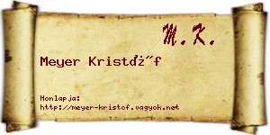 Meyer Kristóf névjegykártya